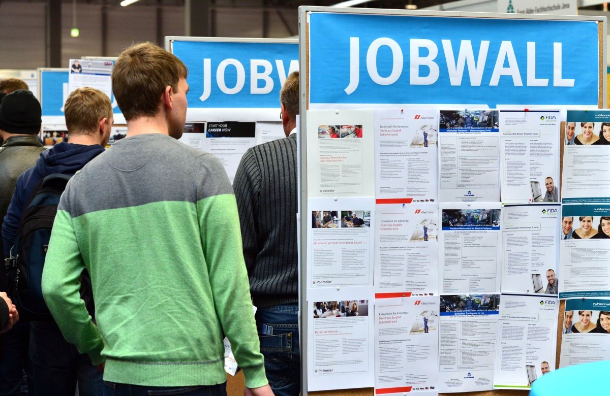 Ausbildung Stellenangebote an der sogenannten "Jobwall".