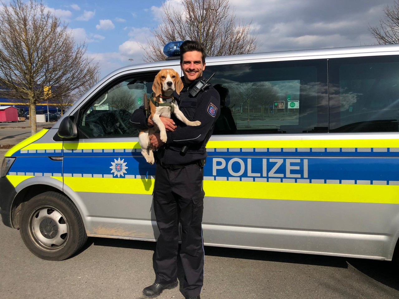 Der Beagle wurde von der Polizei "gerettet" und dem Halter wieder übergeben.