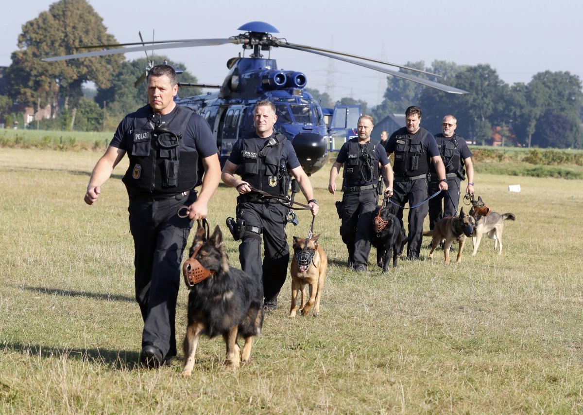 Hundestaffel Spürhund Hubschrauber Suchaktion