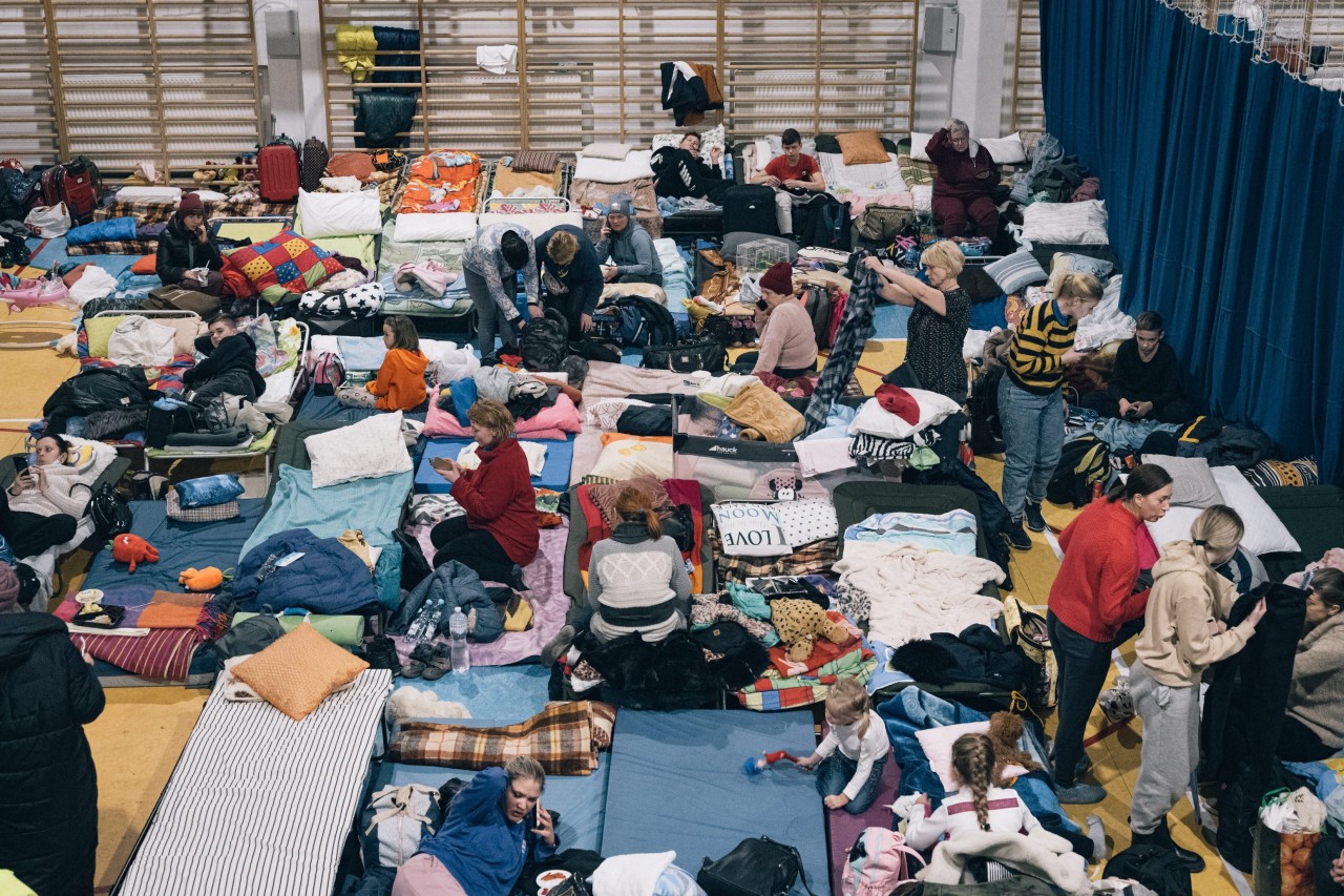 Hier siehst du ein Flüchtlingslager in Zamość, die Partnerstadt von Weimar. 