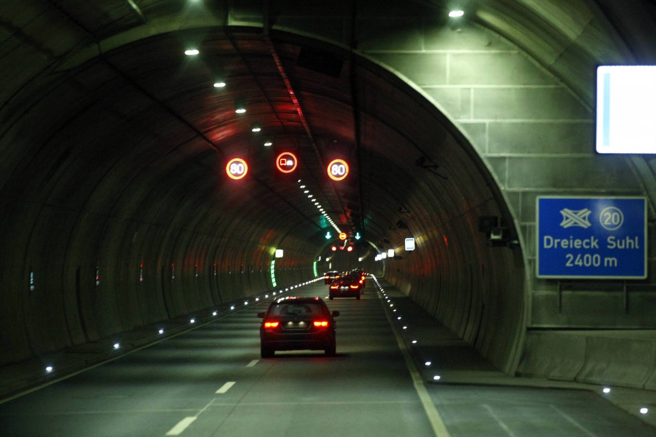 A71 in Thüringen: Im Tunnel Berg Bock hat es einen Unfall gegeben. (Archiv)