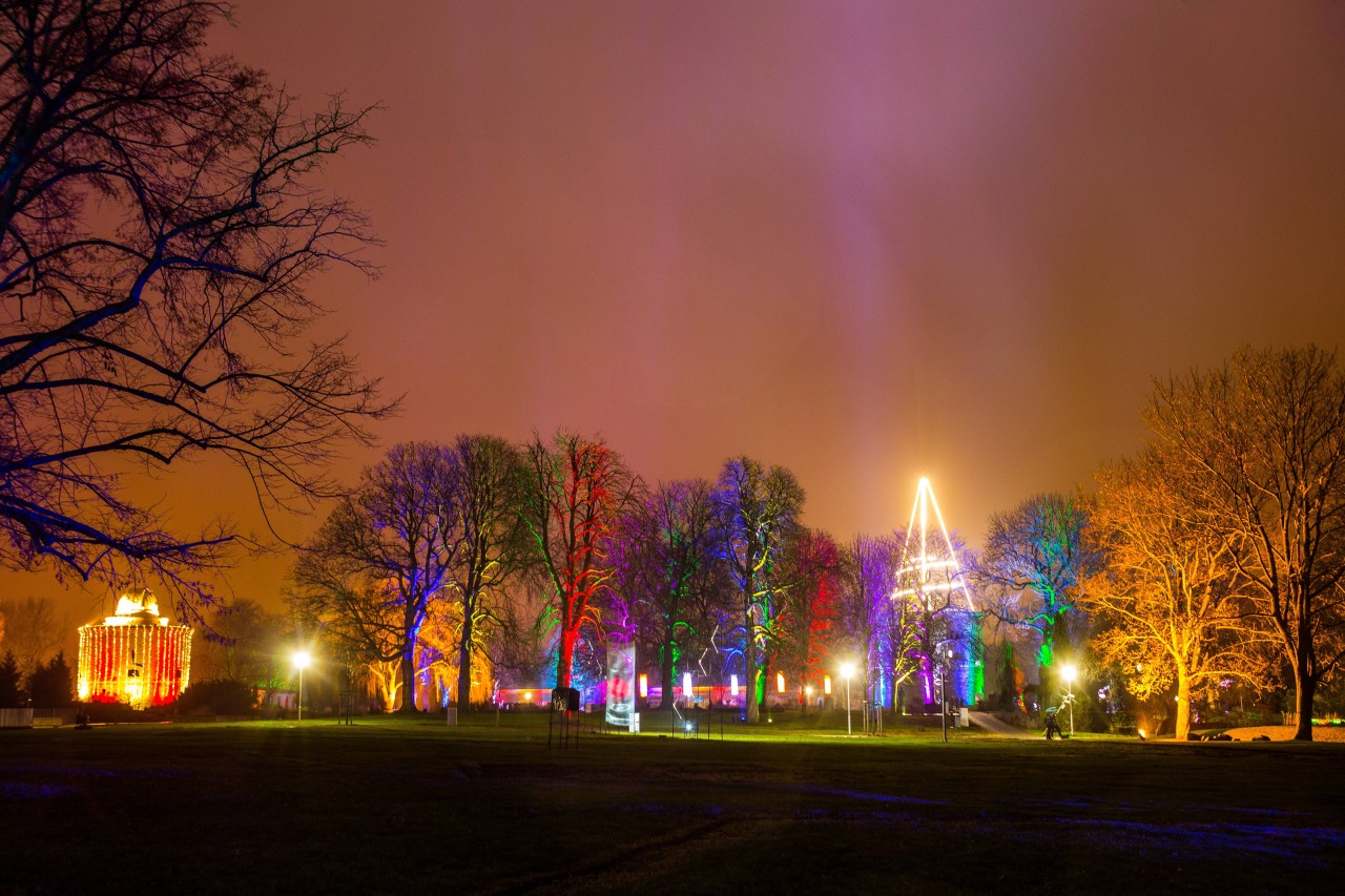 Egapark Erfurt: Das Winterleuchten zaubert eine ungewöhnliche Abendstimmung. (Archiv)