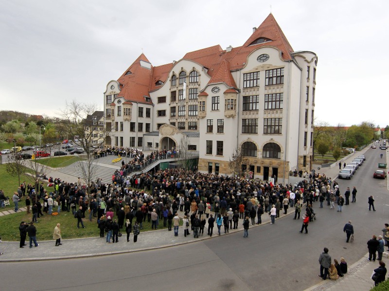 10. Jahrestag des Amoklaufs am Gutenberg-Gymnasium.