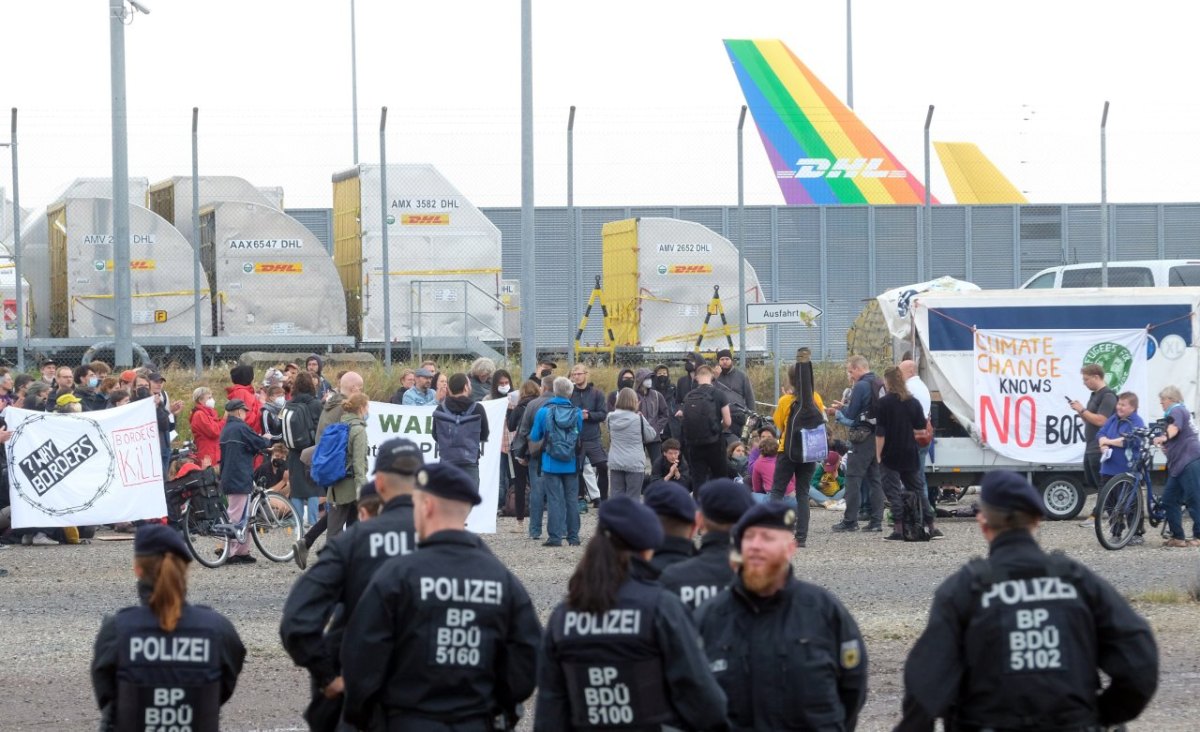 Flughafen Leipzig Halle Protest