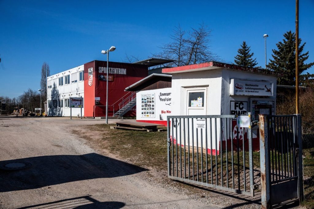 Blick auf das Trainingszentrum des Rot Weiß Erfurt