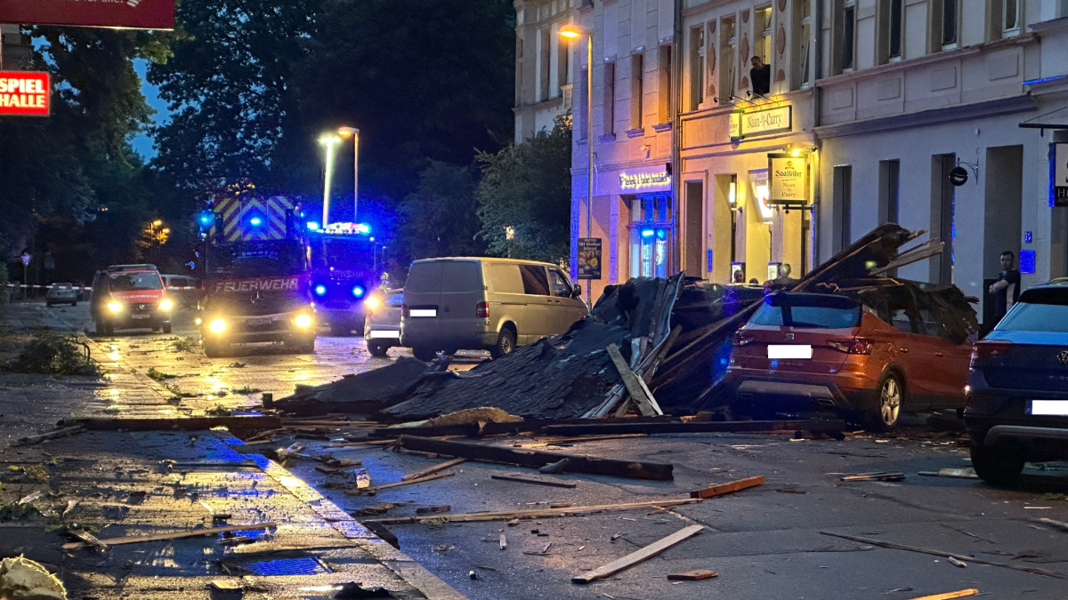 Das Unwetter hat auch in Thüringen seine Spuren hinterlassen – so wie hier in Gera.