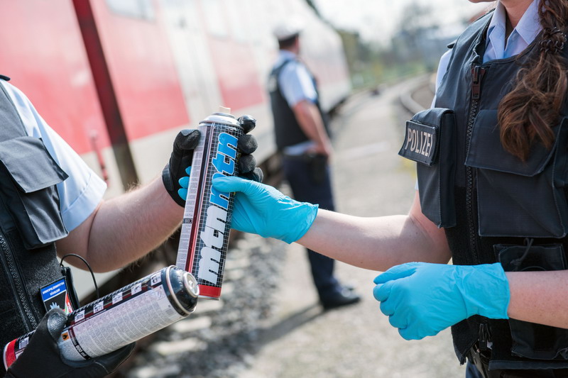 Symbolfoto der Bundespolizei im Bezug zu Graffiti in Thüringen